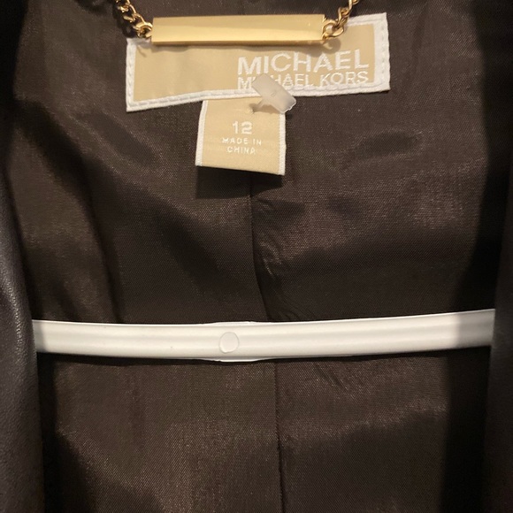Michael Kors brown leather blazer jacket - Picture 2 of 2